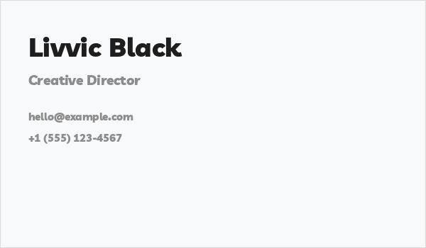 Livvic Black Business Card