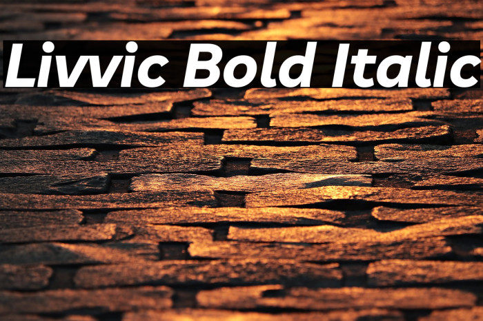 Livvic Bold Italic Font examples