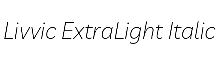 Livvic ExtraLight Italic  Fuentes Gratis Descargar