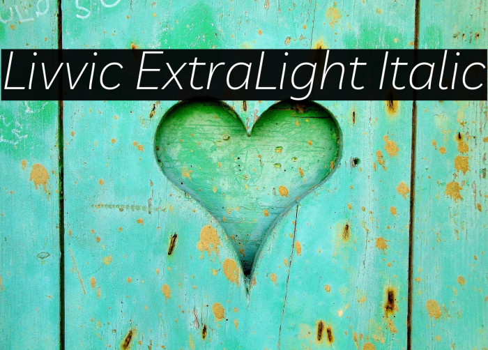 Livvic ExtraLight Italic Font examples
