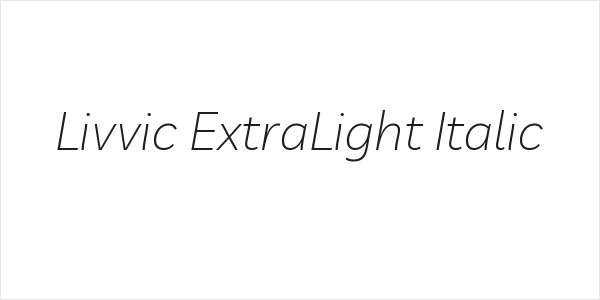 Livvic ExtraLight Italic Logo