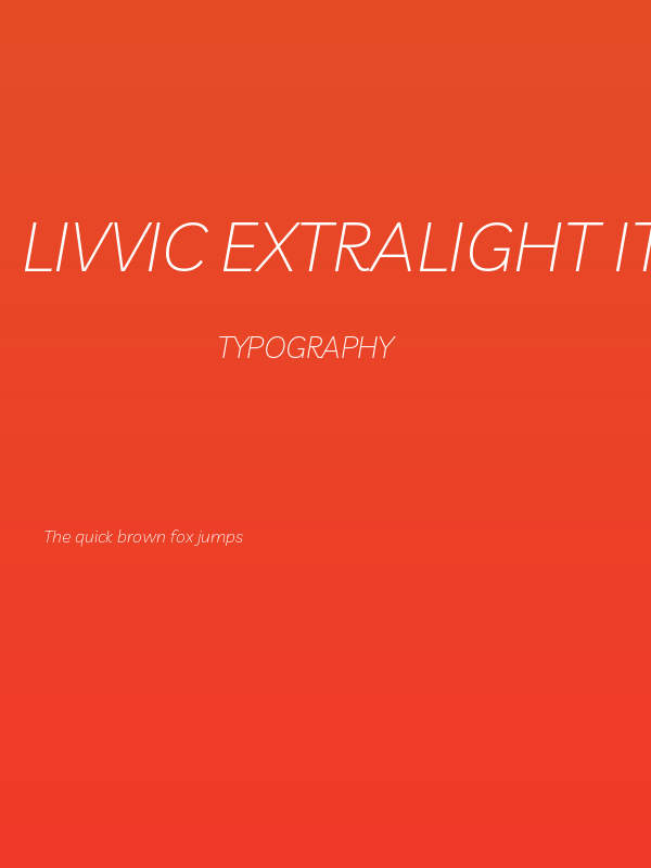 Livvic ExtraLight Italic Poster