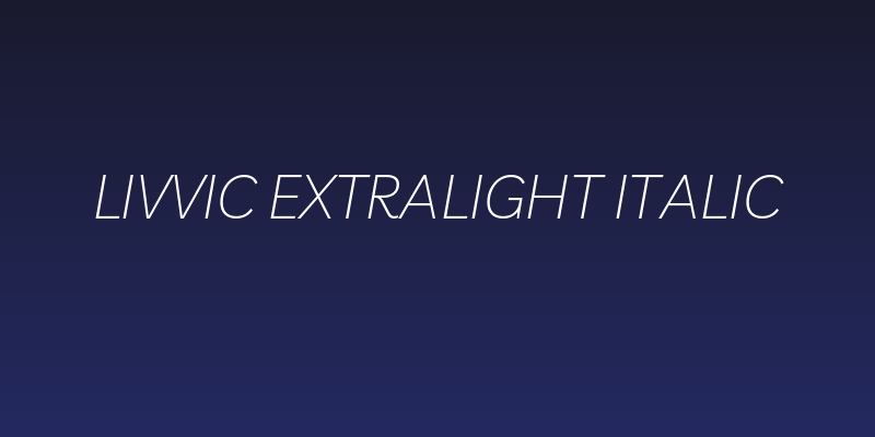 Livvic ExtraLight Italic Social Header
