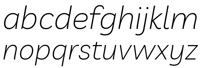 Livvic ExtraLight Italic Font LOWERCASE