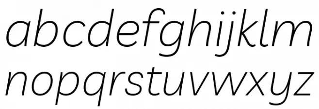 Livvic ExtraLight Italic Schriftart Kleinbuchstaben