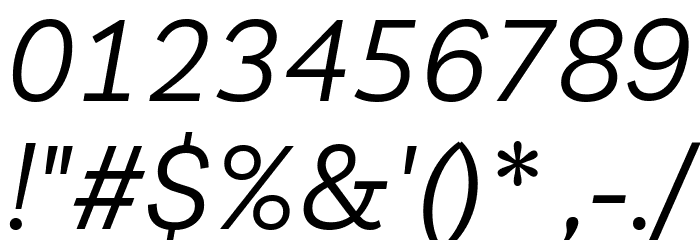Livvic Italic Font OTHER CHARS