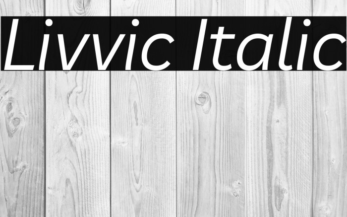 Livvic Italic Font examples