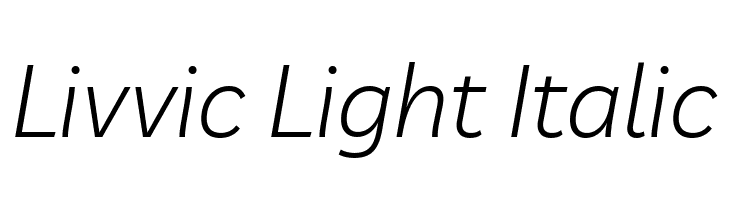 Livvic Light Italic Font