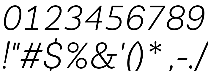 Livvic Light Italic Font OTHER CHARS