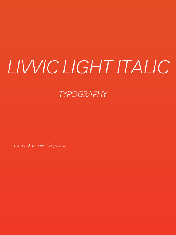 Livvic Light Italic Poster