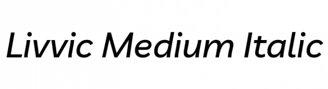 Livvic Medium Italic  フリーフォントのダウンロード