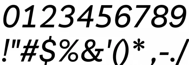 Livvic Medium Italic Font OTHER CHARS