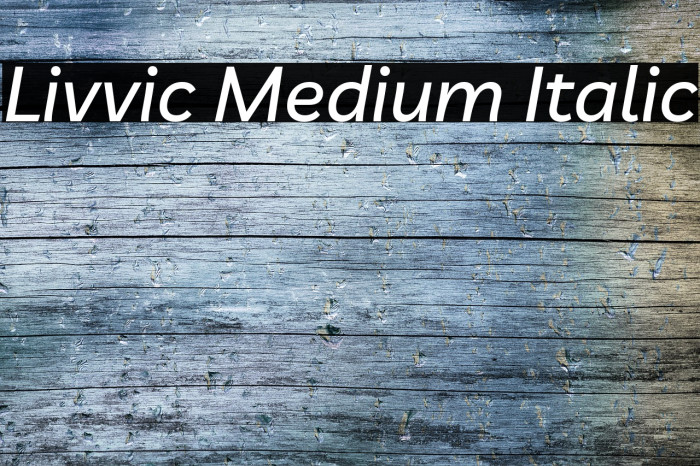 Livvic Medium Italic Font examples