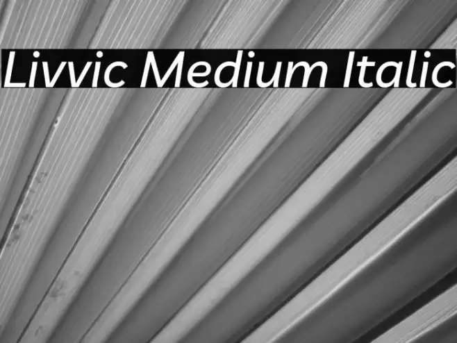 Livvic Medium Italic Font examples