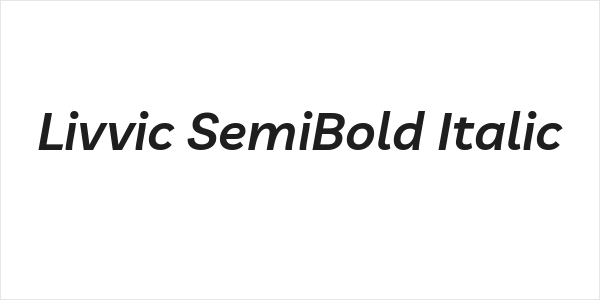 Livvic SemiBold Italic Logo