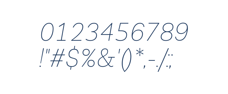 Livvic Thin Italic Other Characters
