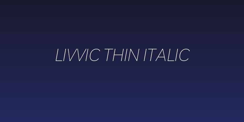 Livvic Thin Italic Social Header