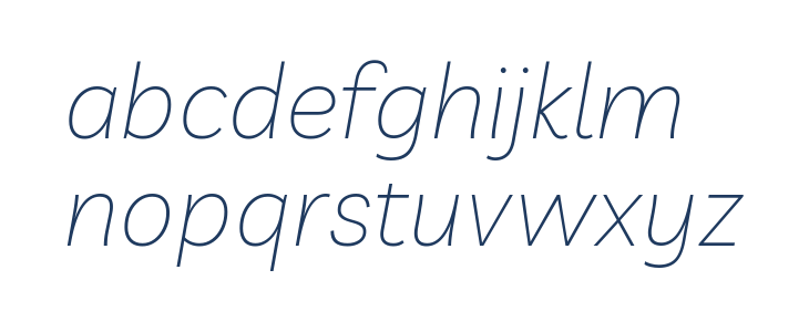 Livvic Thin Italic Lowercase