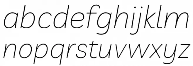 Livvic Thin Italic Fuentes MINÚSCULAS