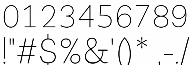 Livvic Thin Font OTHER CHARS