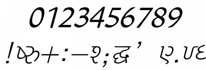 Liza Italic Font OTHER CHARS