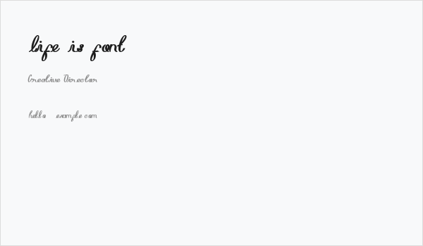 life is font Business Card