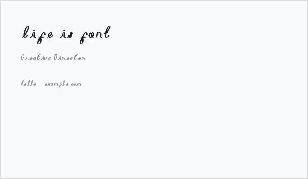 life is font Business Card