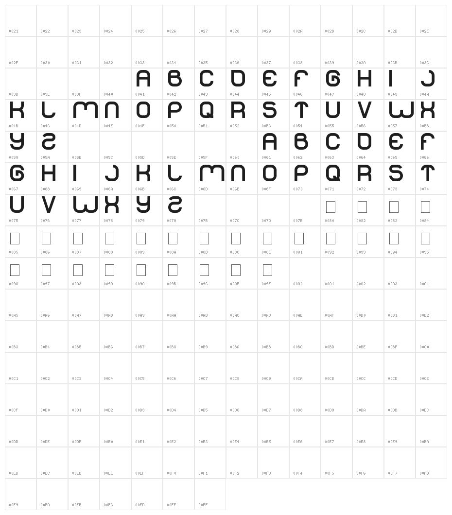 lifeforfun Character Map