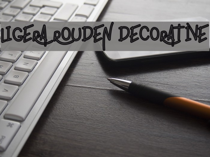 ligera rouden Decorative Font examples