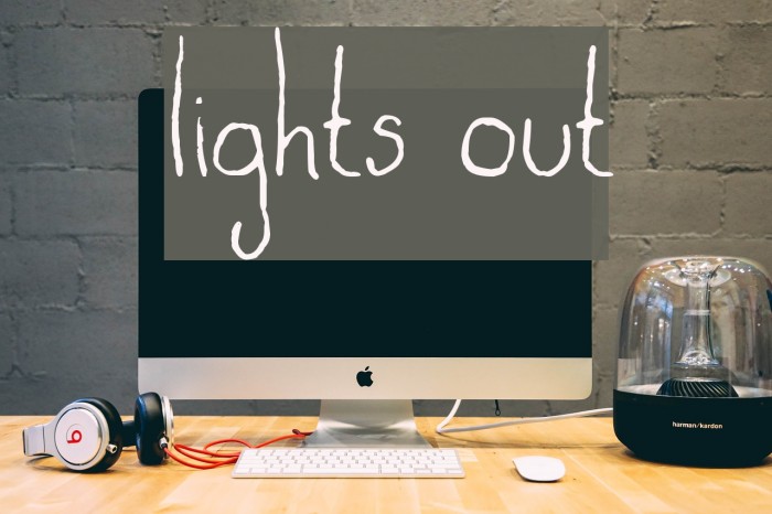 lights out Font examples