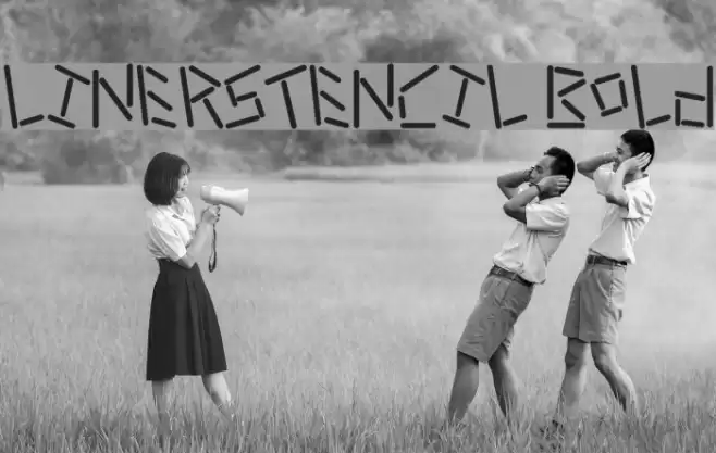 linerstencil bold Font examples