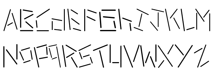 linerstencil thin Font LOWERCASE