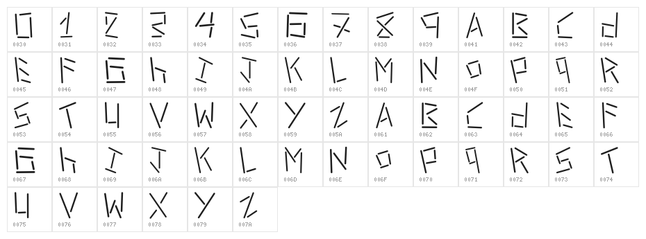 linerstencil Character Map