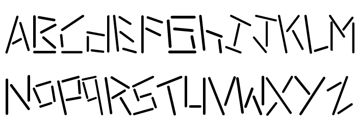 linerstencil Font LOWERCASE