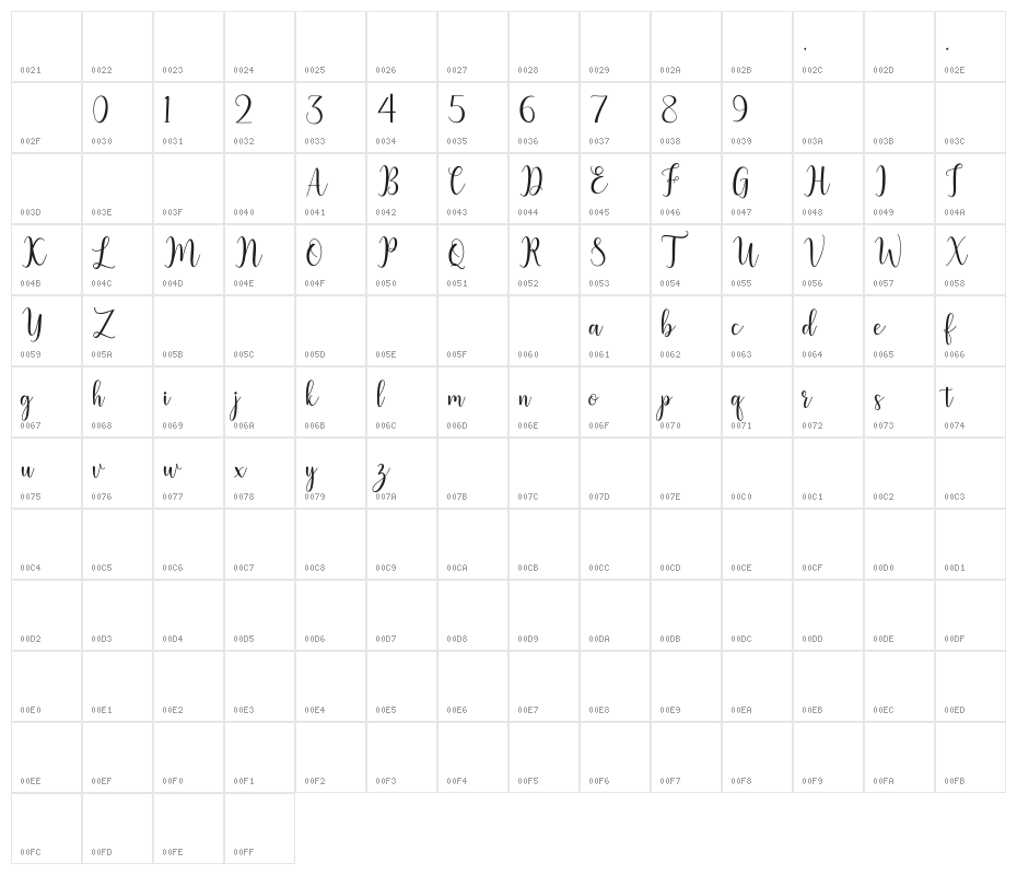 litesha Character Map