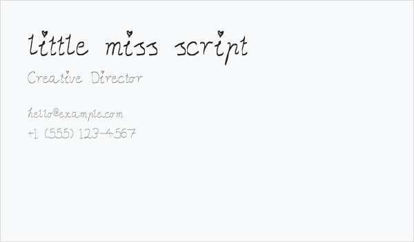 little miss script Business Card