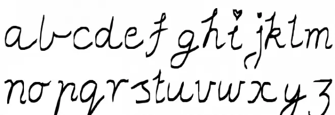 little miss script Schriftart Kleinbuchstaben