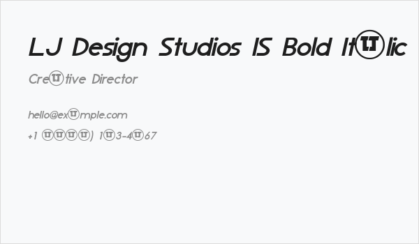 LJ Design Studios IS Bold Italic Business Card