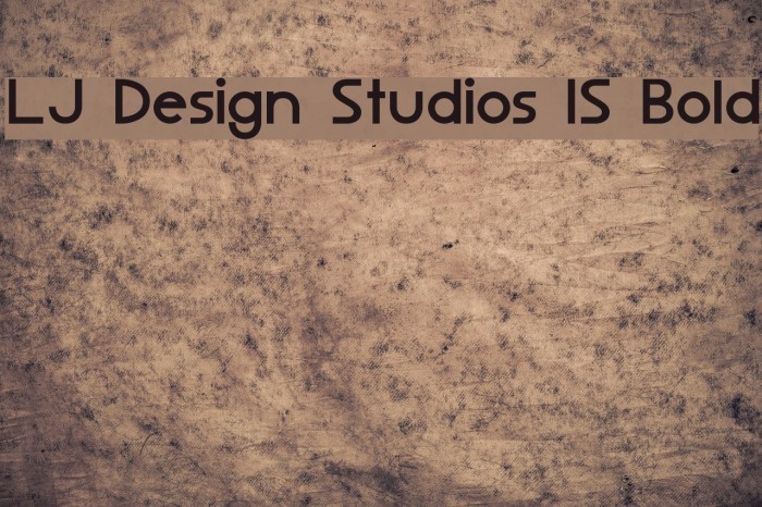 LJ Design Studios IS Bold Font examples