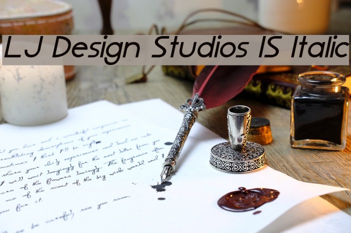 LJ Design Studios IS Italic Font examples