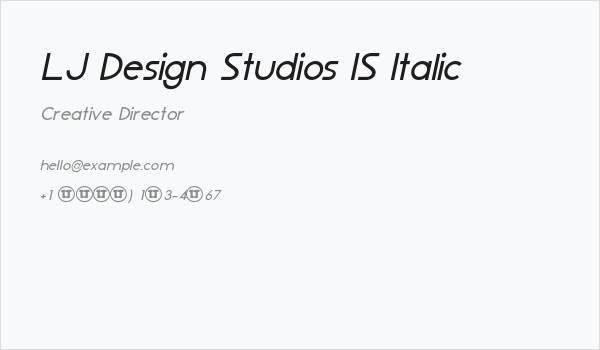 LJ Design Studios IS Italic Business Card