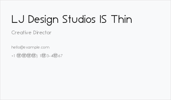LJ Design Studios IS Thin Business Card