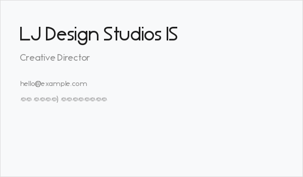 LJ Design Studios IS Business Card