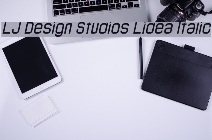 LJ Design Studios Lidea Italic Schriftart examples