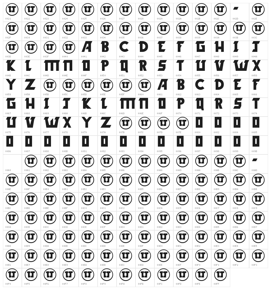 LJ-Design Studios Logo Character Map