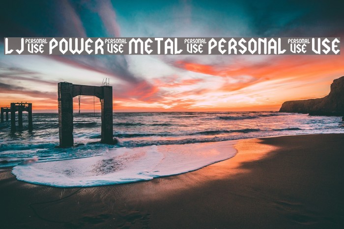 LJ Power Metal PERSONAL USE Font examples