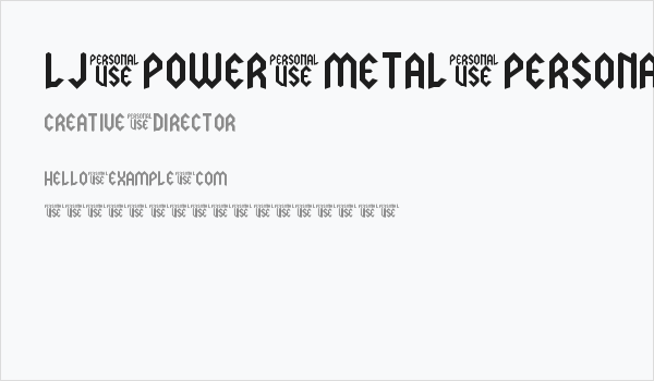 LJ Power Metal PERSONAL USE Business Card