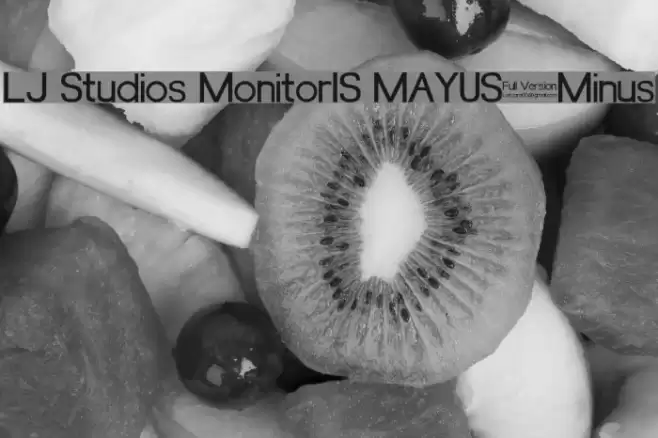 LJ Studios MonitorIS MAYUS/Minus Schriftart examples