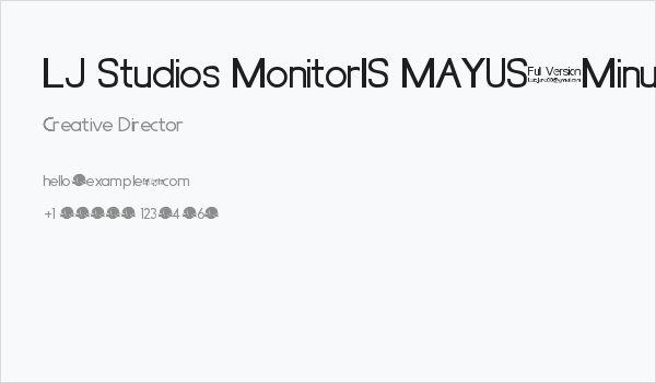LJ Studios MonitorIS MAYUS/Minus Business Card