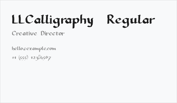 LLCalligraphy  Regular Business Card